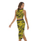 Women's Butterfly Tank Top & Split High Skirt Set