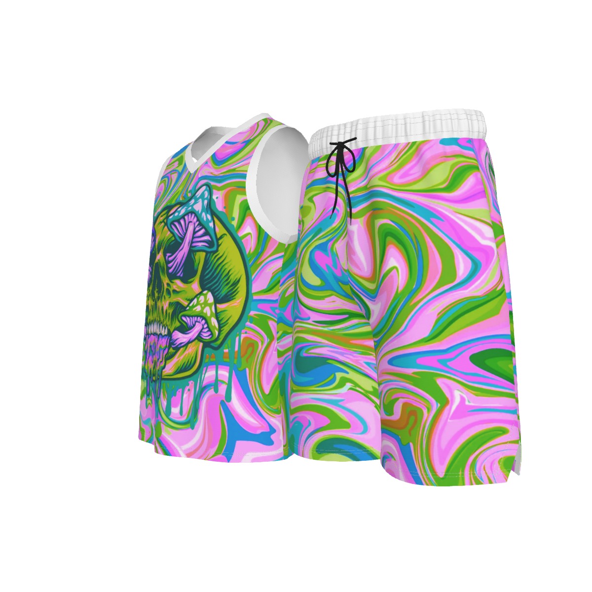 Psychedelic Men's V Neck Basketball Suit