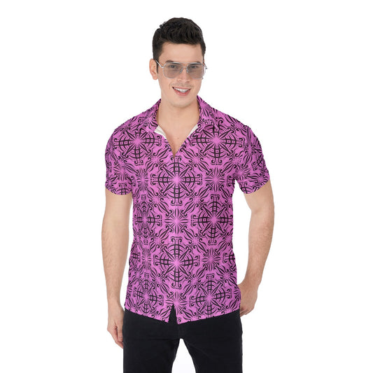 Made Royal Pink & Black Men's Button Up Shirt