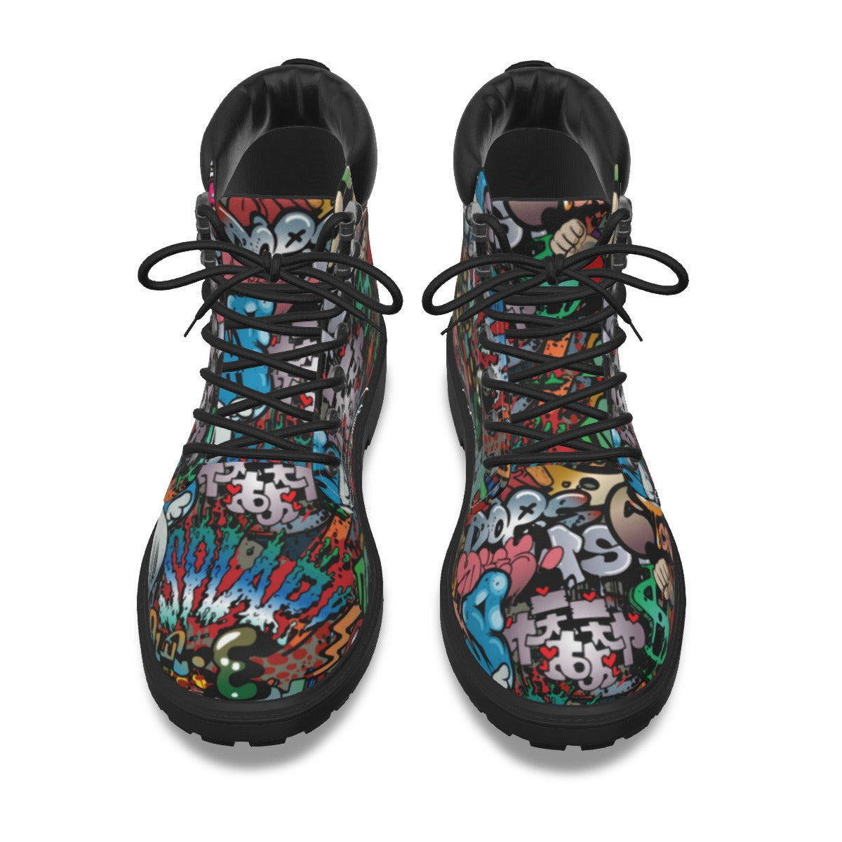 Graffiti Style Men's Short Boots