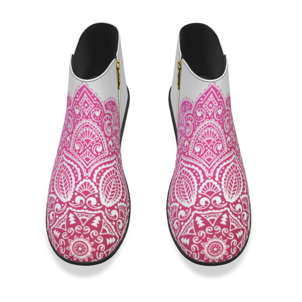 Beautiful Pink Flower Men's Fashion Boots