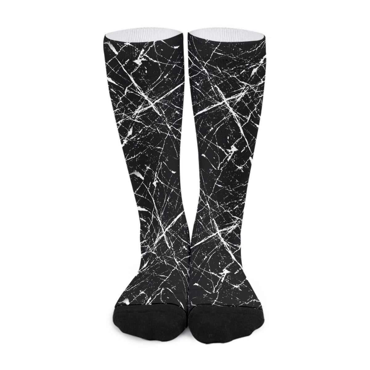 Black & White Splatter Long Socks