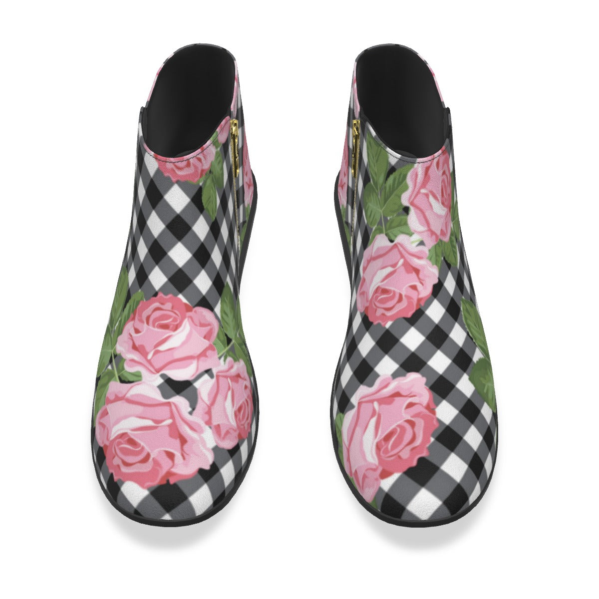 Pink Roses Men's Fashion Boots