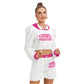 Girls Rule Women's Micro Fleece Hoodie And Shorts Set