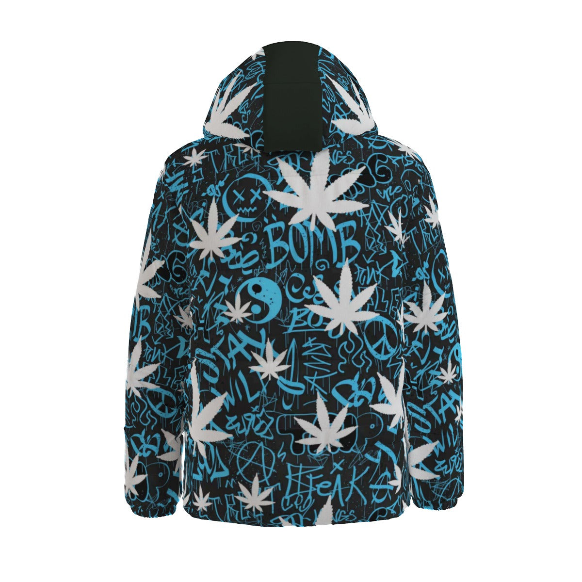 Pot Leaf Graffiti Style Winter Time Jacket Unisex