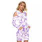 Purple & White Tropical Flowers Hooded Tight Dress