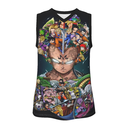 Dragon Ball Z Men's V Neck Basketball Top