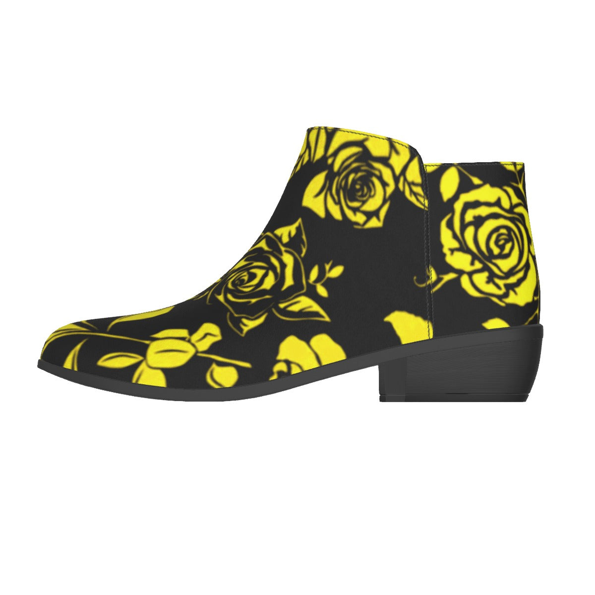 Yellow & Black Roses Men's Fashion Boots