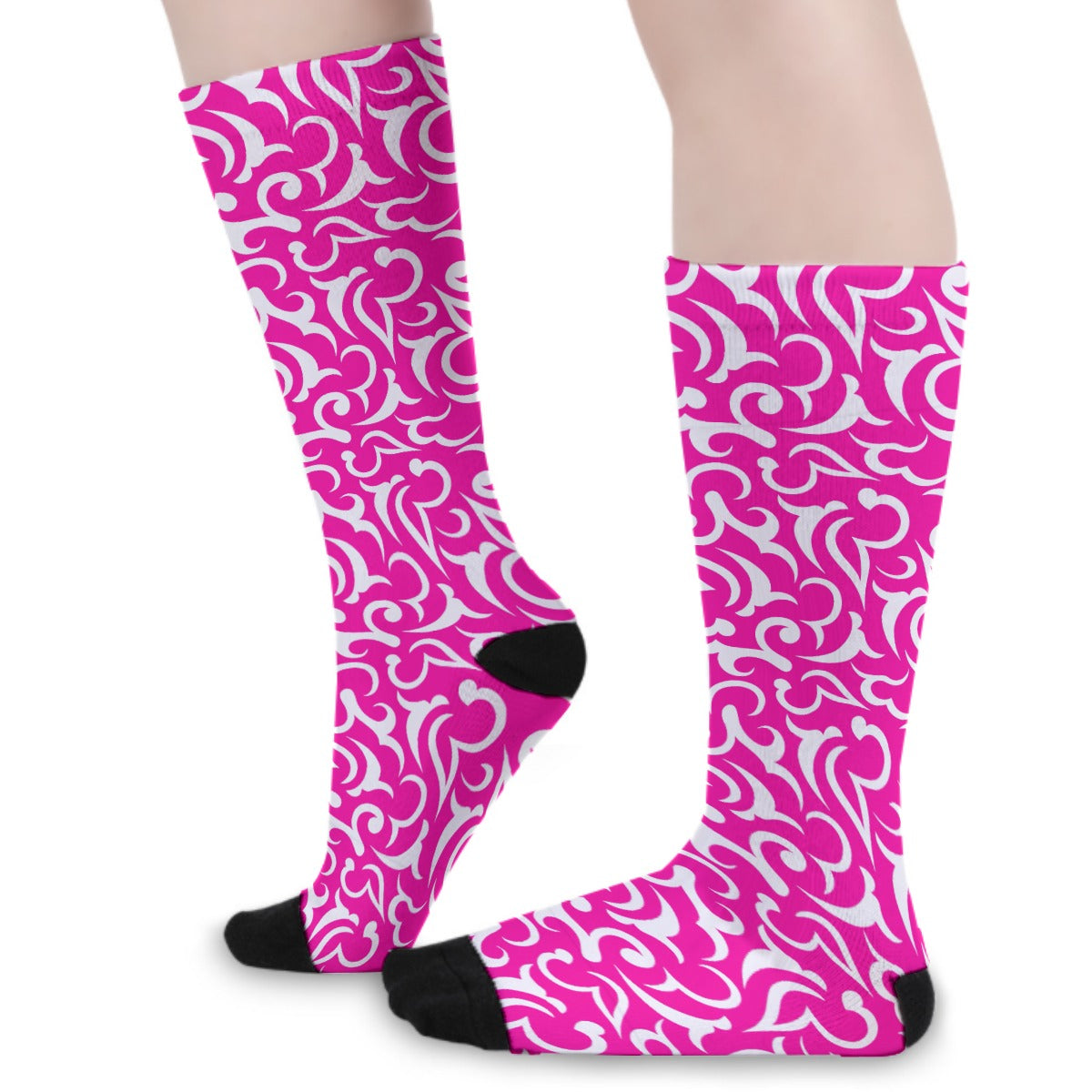 Royalty Made Pink & White Long Socks