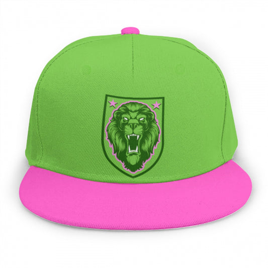 Green & Pink Lion Shield Snap Back