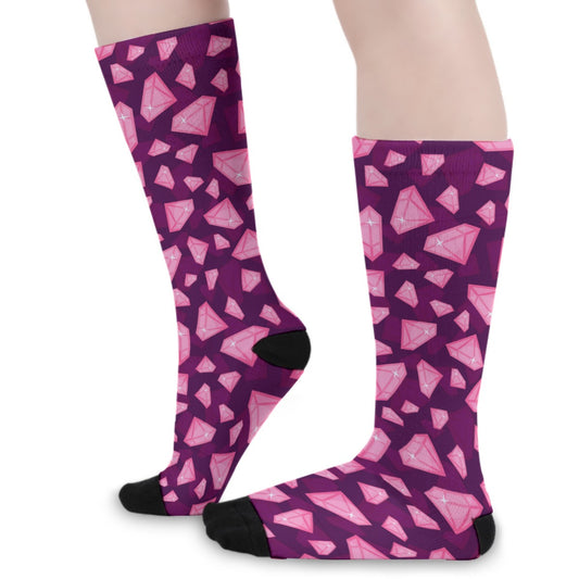 Pink Diamonds Long Socks