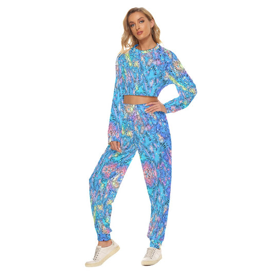 Something Trippy Women's Crop Sweatshirt Suit