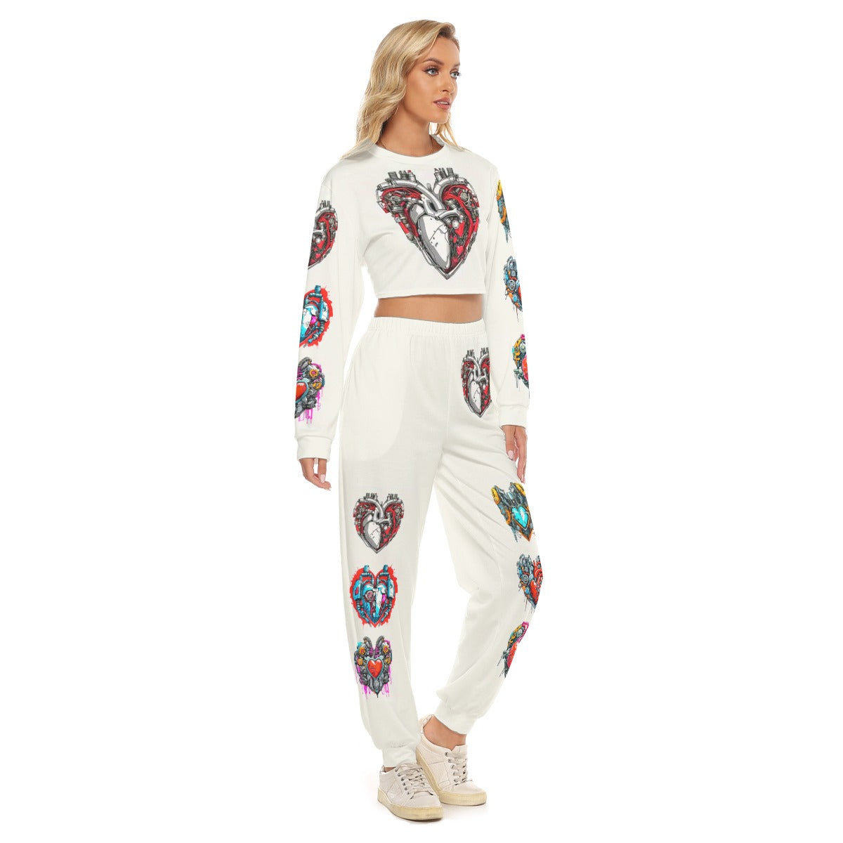 Women's Bionic Hearts Crop Sweatshirt Suit