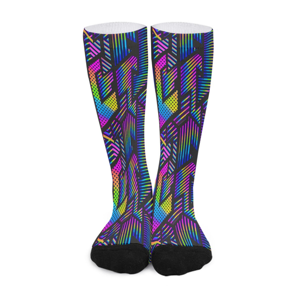 Rainbow Geometric Long Socks