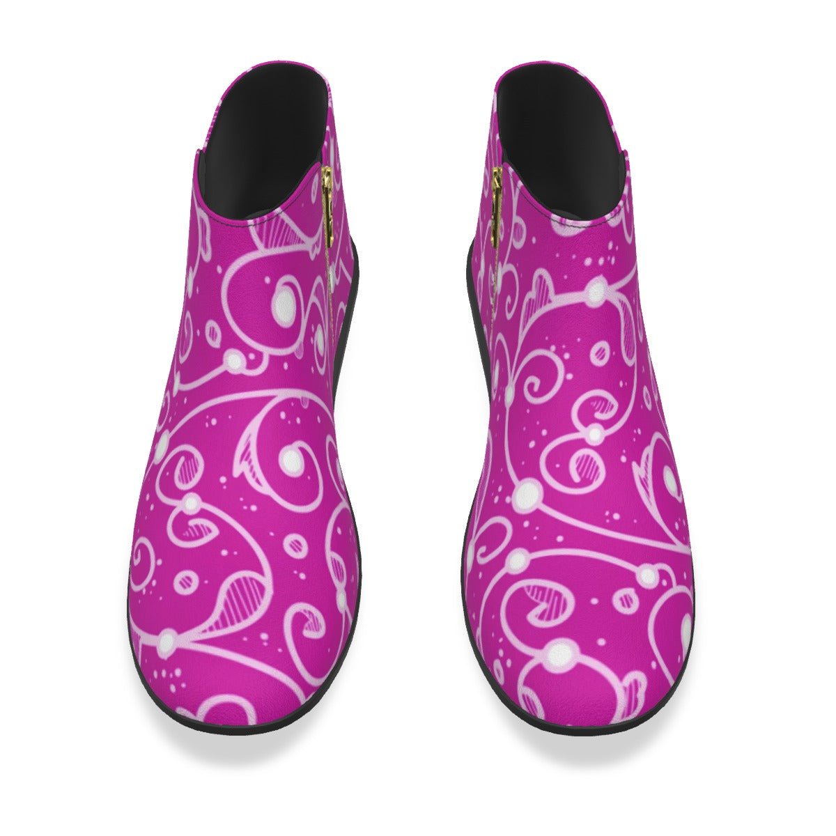 Pink & White Swirls Men's Fashion Boots