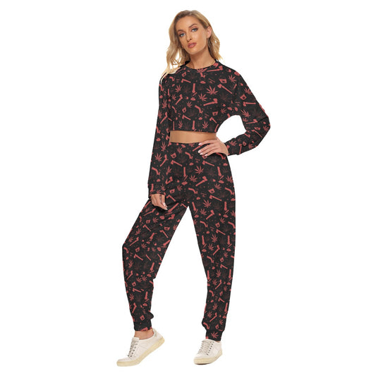 Stoners Only Toak Up Women's Crop Sweatshirt Suit