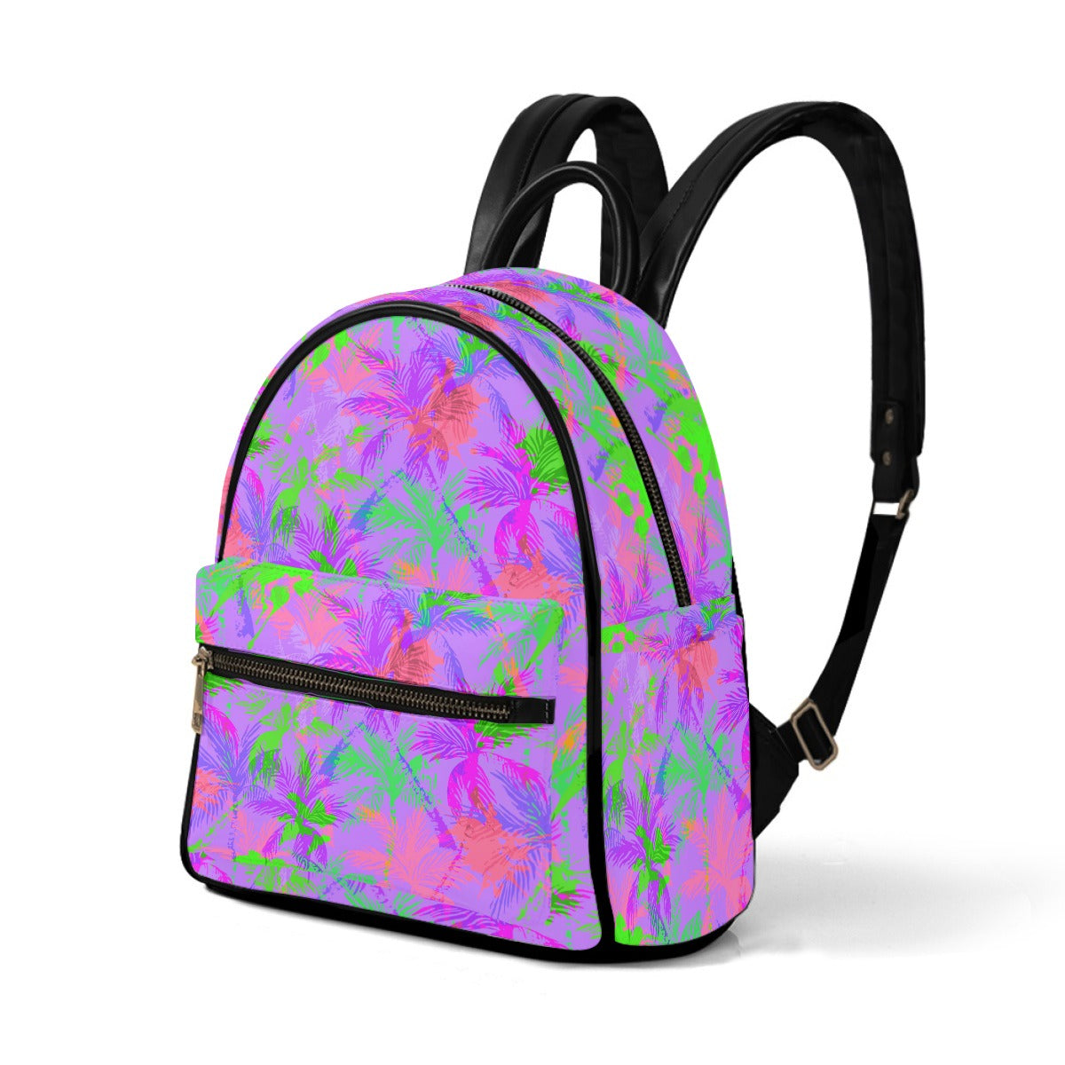 Abstract Colorful Palm Trees Small Size Backpack