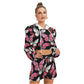 Pink & White Butterflies Women's Micro Fleece Hoodie And Shorts Set