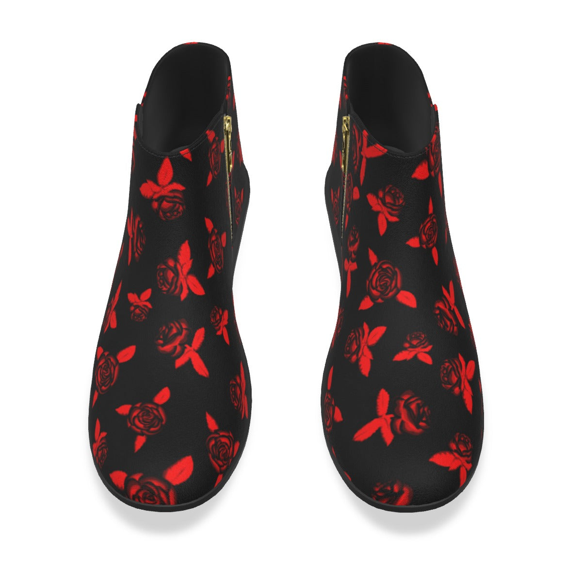 Black & Red Roses Men's Fashion Boots