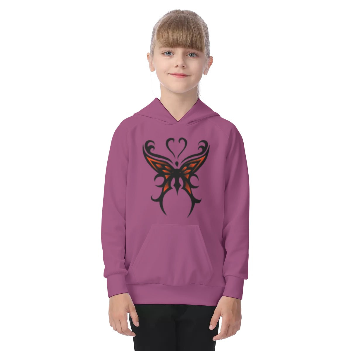 Butterfly Kid's Raglan Pullover Hoodie