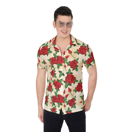 Red Roses Men's Button Up