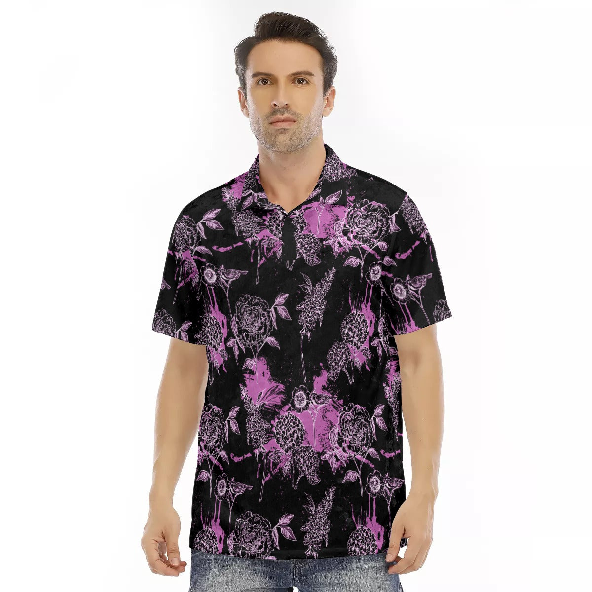 Cris'sai's Pretty Little Flowers Men's Polo Shirt