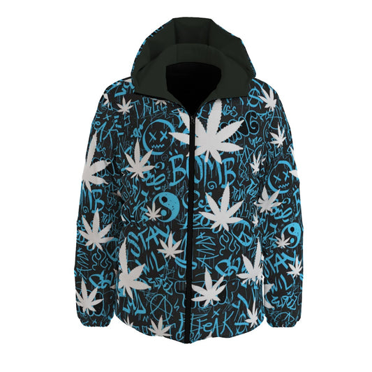 Pot Leaf Graffiti Style Winter Time Jacket Unisex