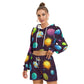 Outside Space Women's Micro Fleece Hoodie And Shorts Set