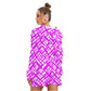 Purple Stripes & Crosses Women's Micro Fleece Hoodie And Shorts Set