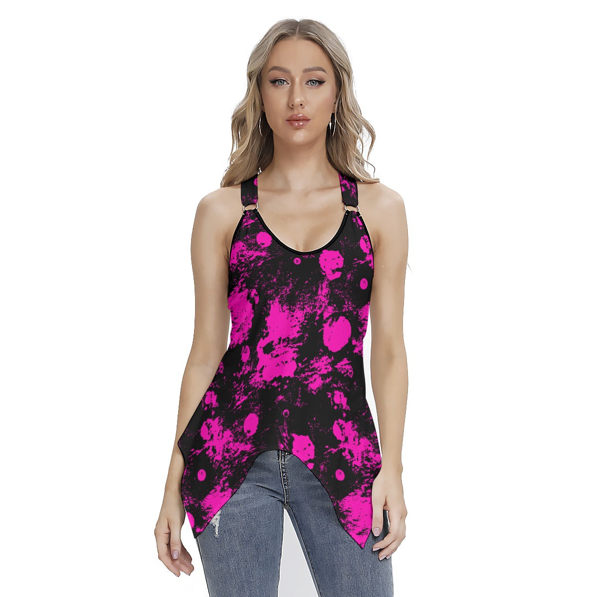 Pink Spots Women's Skinny Sport Tank Top