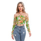 Colorful Abstract Women's Halter Lace-up Top