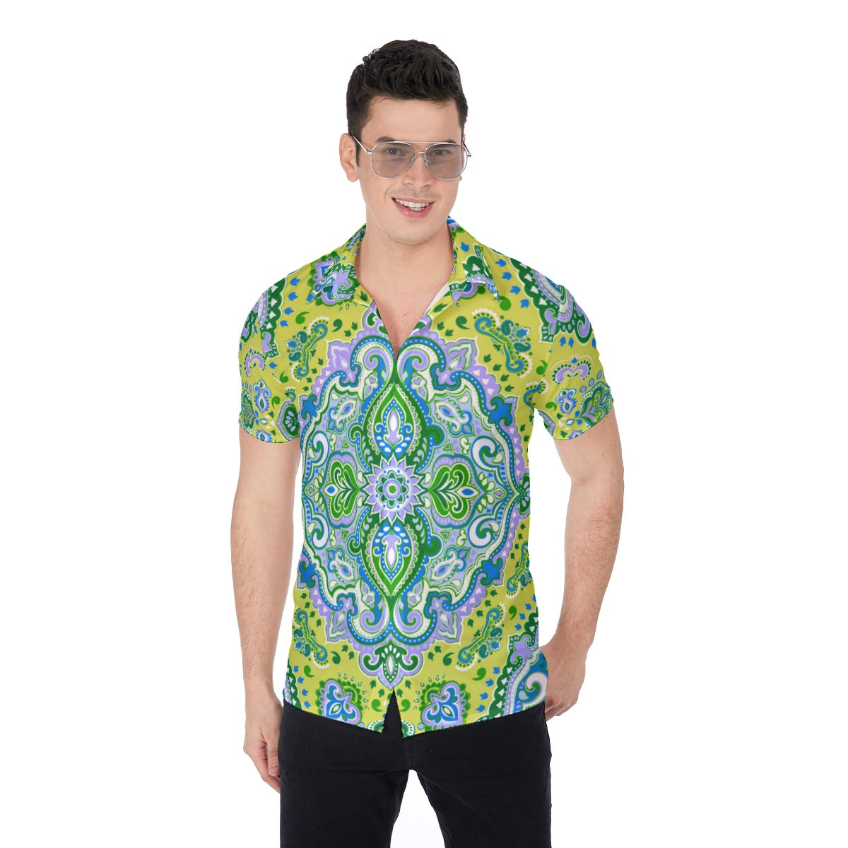 Bohemian Indian Style Men's Button Up