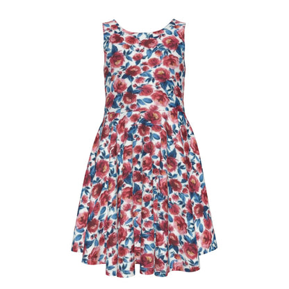 Cris'Sai's Pretty Little Flowers Kid's Sleeveless Vest Dress