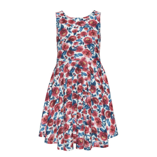 Cris'Sai's Pretty Little Flowers Kid's Sleeveless Vest Dress