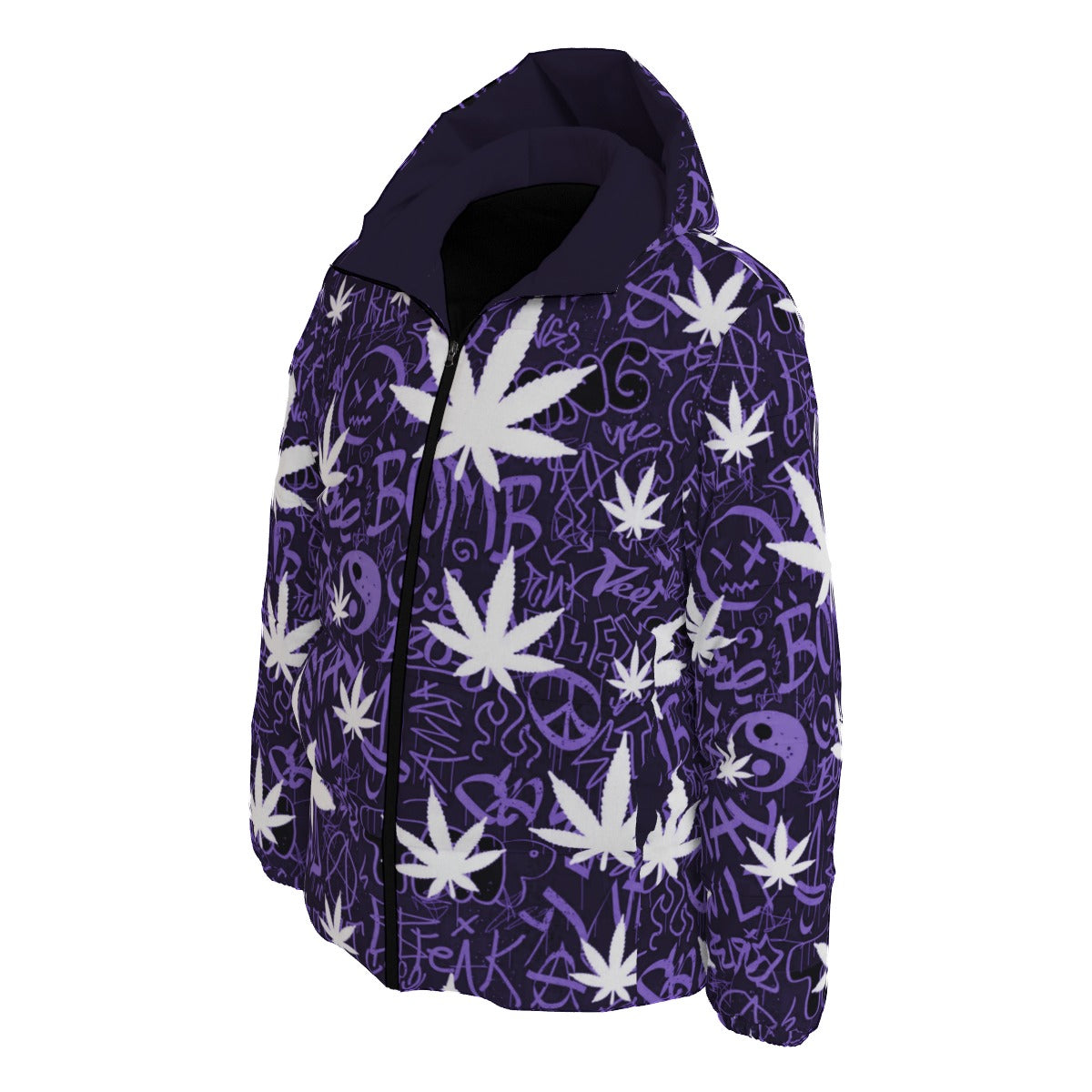 Pot Leaf Graffiti Style Winter Time Jacket Unisex