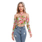 Colorful Abstract Women's Halter Lace-up Top