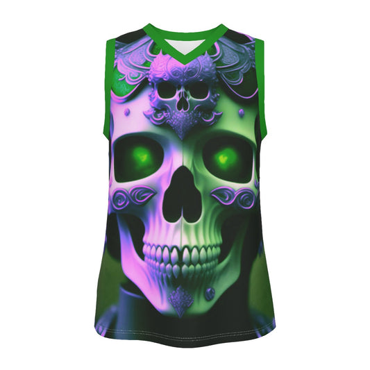 Skull King Men's V Neck Basketball Top