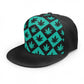 Black & Teal Stoners Only Weed Leaf Checker Snap back