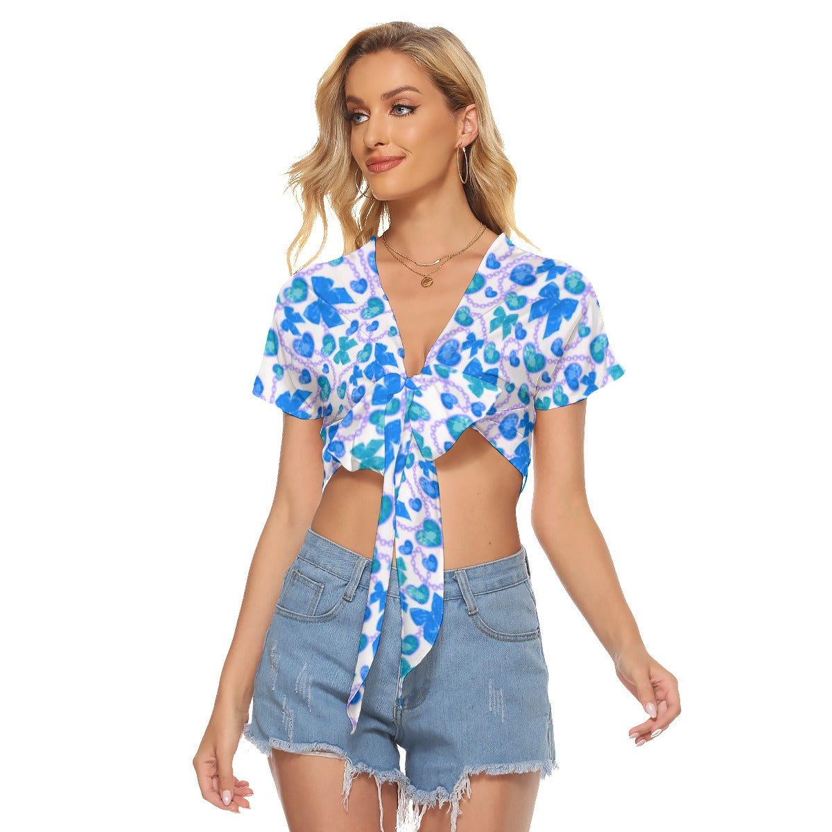 Blue Hearts & Bowes Women's Bandage Crop Top