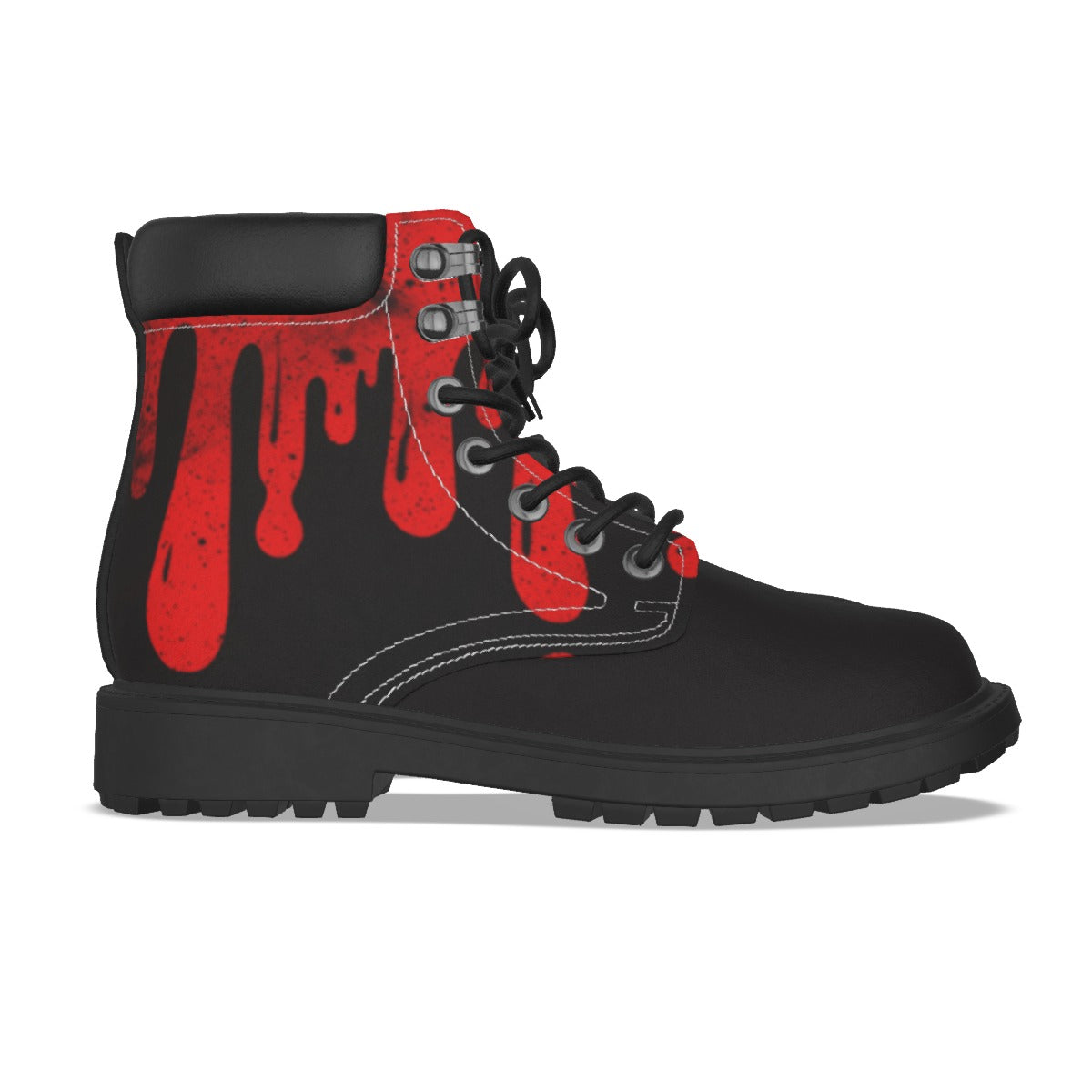 Drippy Red & Black Men's Short Boots