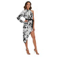 White & Black Women's Side Cutout Dress