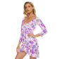 Garden Flowers Women's Off-shoulder Long Sleeve Dress