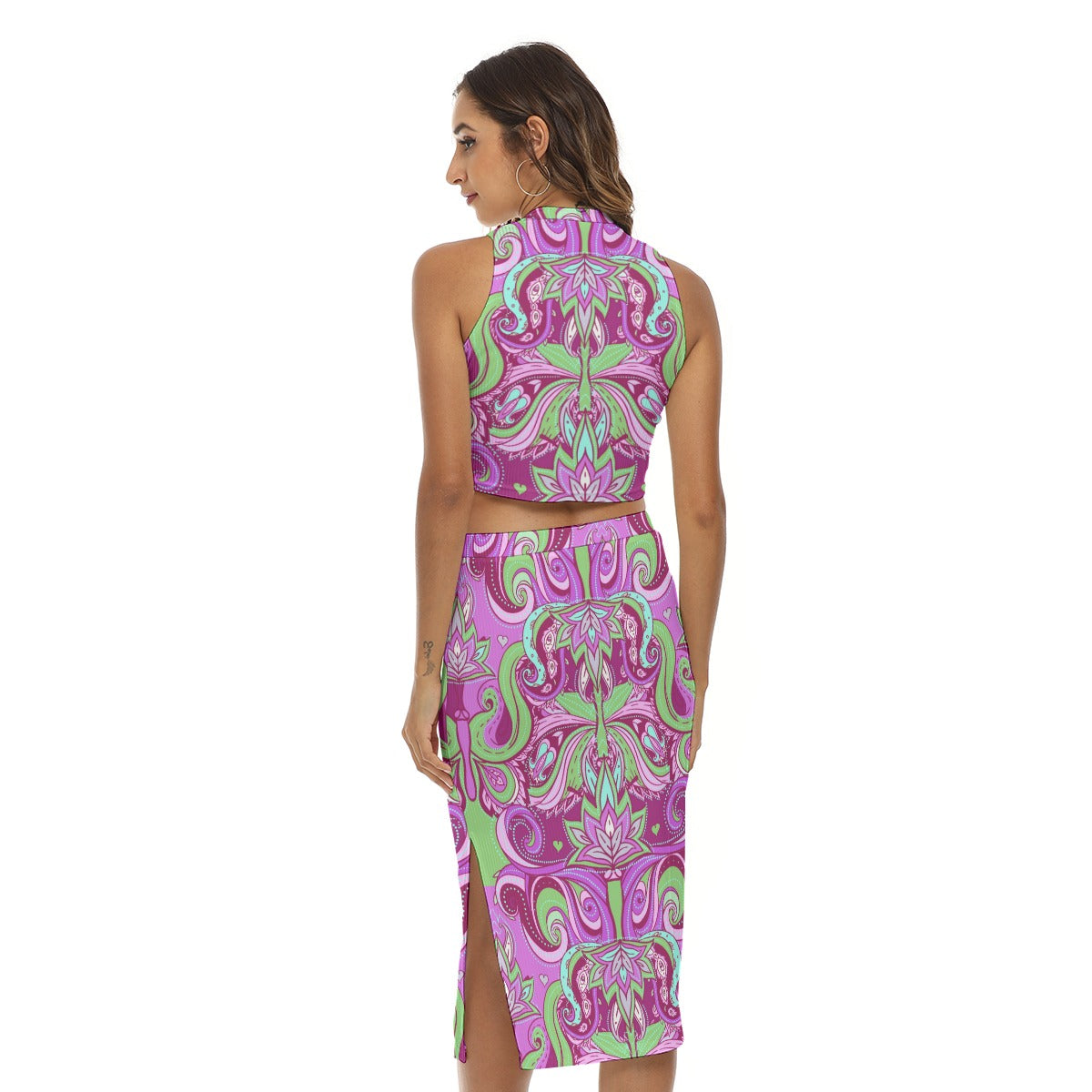 My Colorful Royal Women's Tank Top & Split High Skirt Set