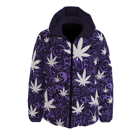 Pot Leaf Graffiti Style Winter Time Jacket Unisex