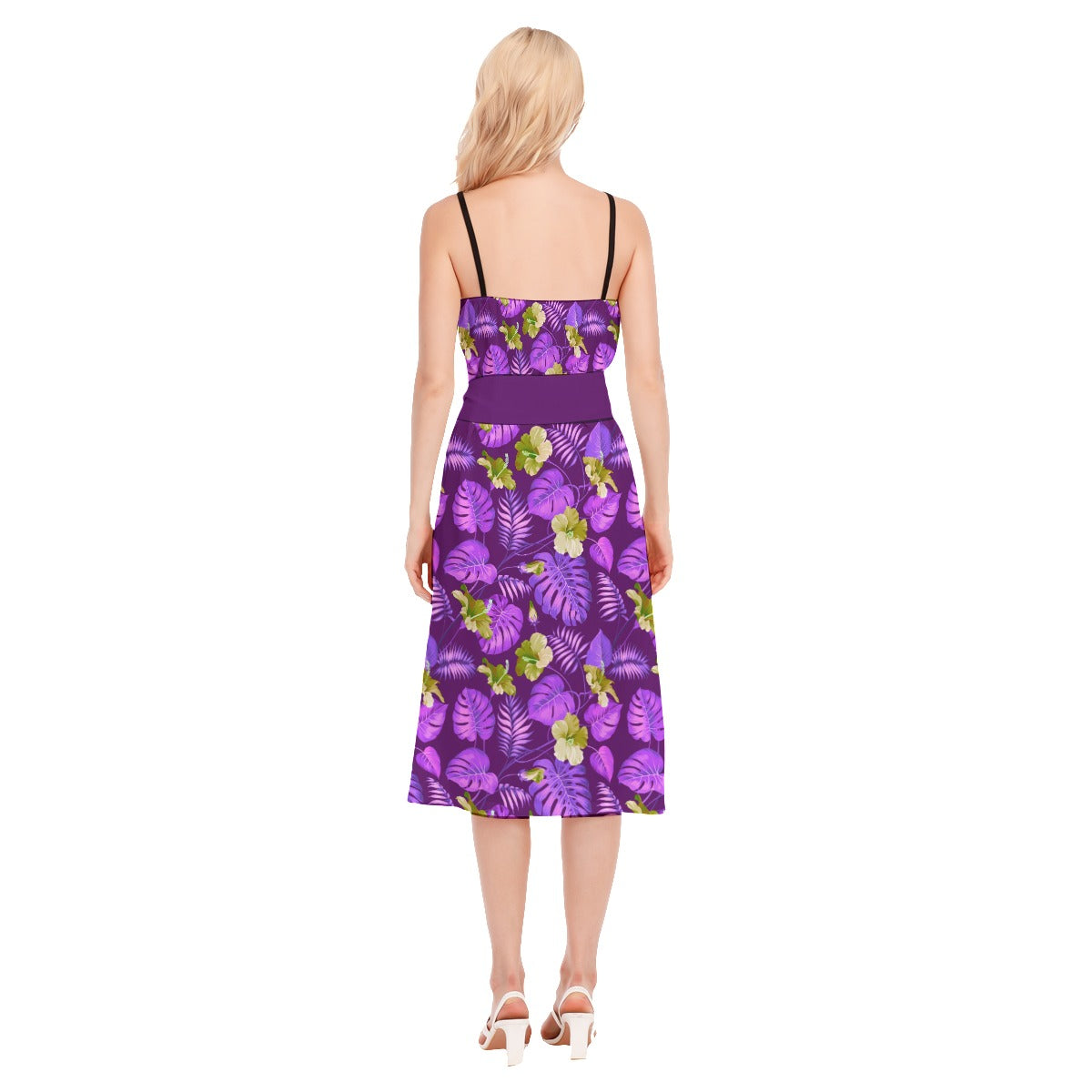 Her Tropical Women's V-neck Cami Dress With Waist Band