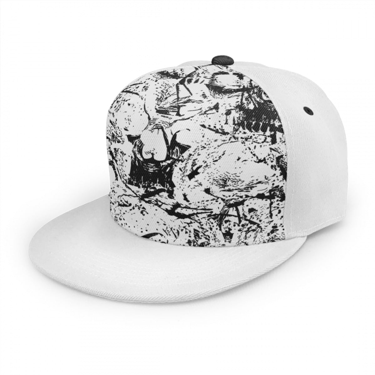 White & Black Skull Gang Snap Back