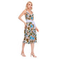Tropic Summer Women's V-neck Cami Dress With Waist Band