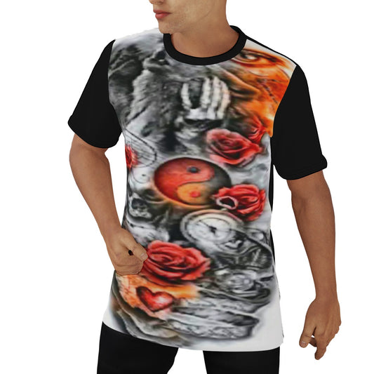 Men's Tattoo Style O-Neck T-Shirt