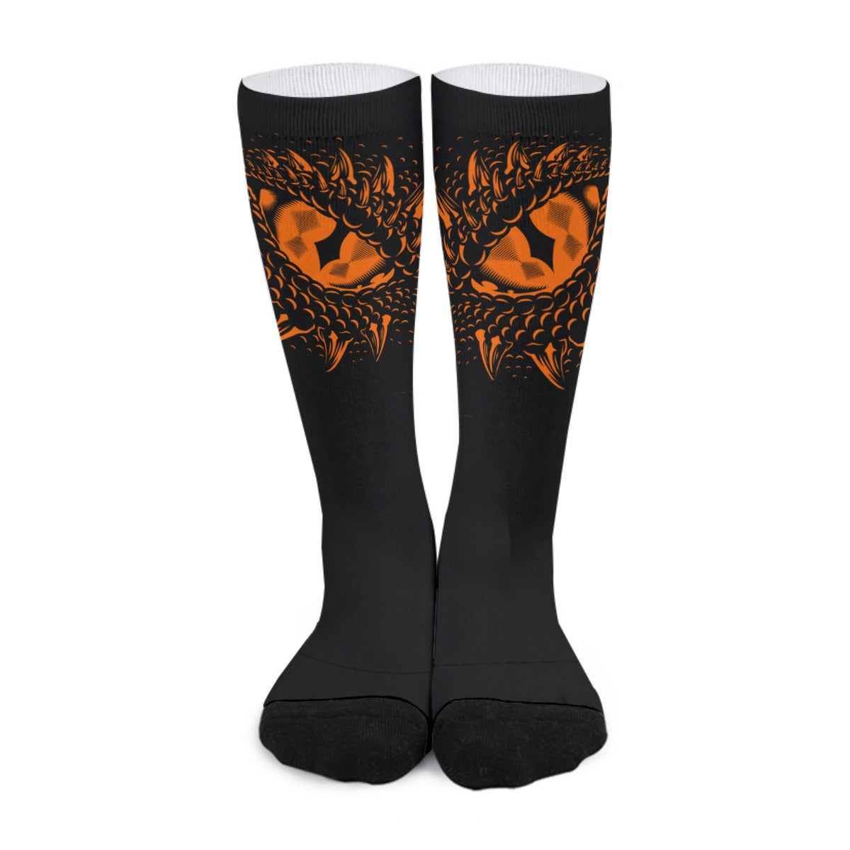 Orange & Black Dragons Eyes Long Socks