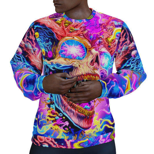 Men's Trippy Skulls Thicken Sweater